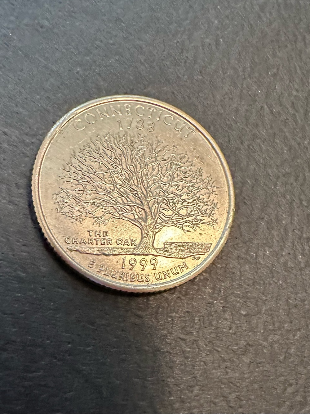 1999 D Connecticut State Quarter
Cent Coin From US Mint 25 Cent
1788 Charter Oak